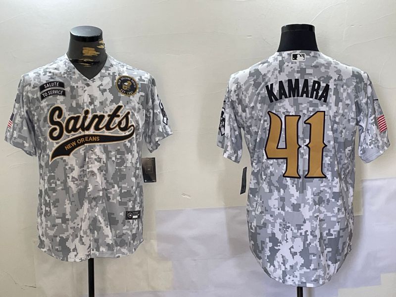 Men New Orleans Saints #41 Kamara Nike Arctic Camo 2024 Salute to Service Limited NFL Jersey style 7